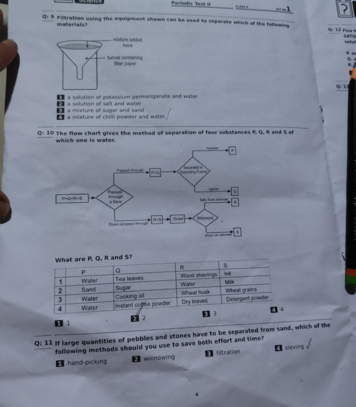 Periodic Test II
C1ass:
ser in 1.
Q: 9 Filtration using the equipment 