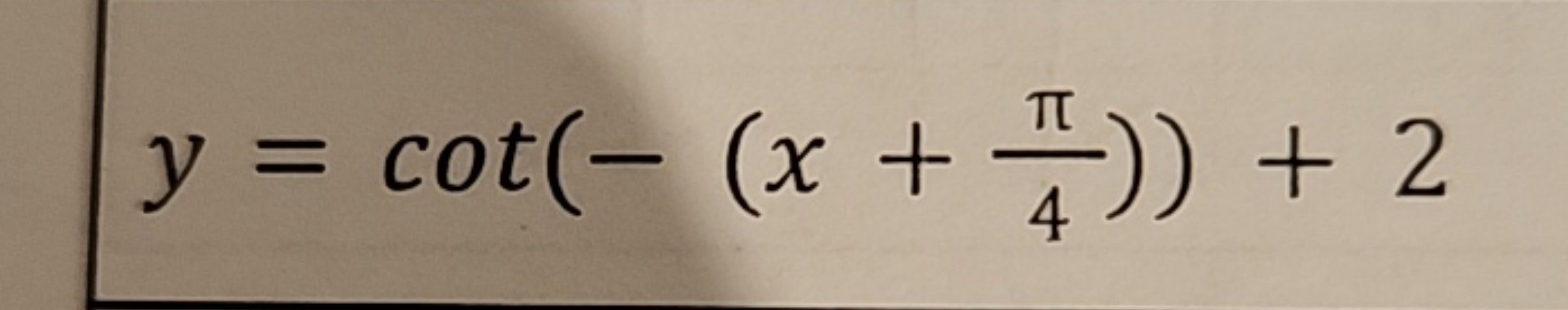 y=cot(−(x+4π​))+2