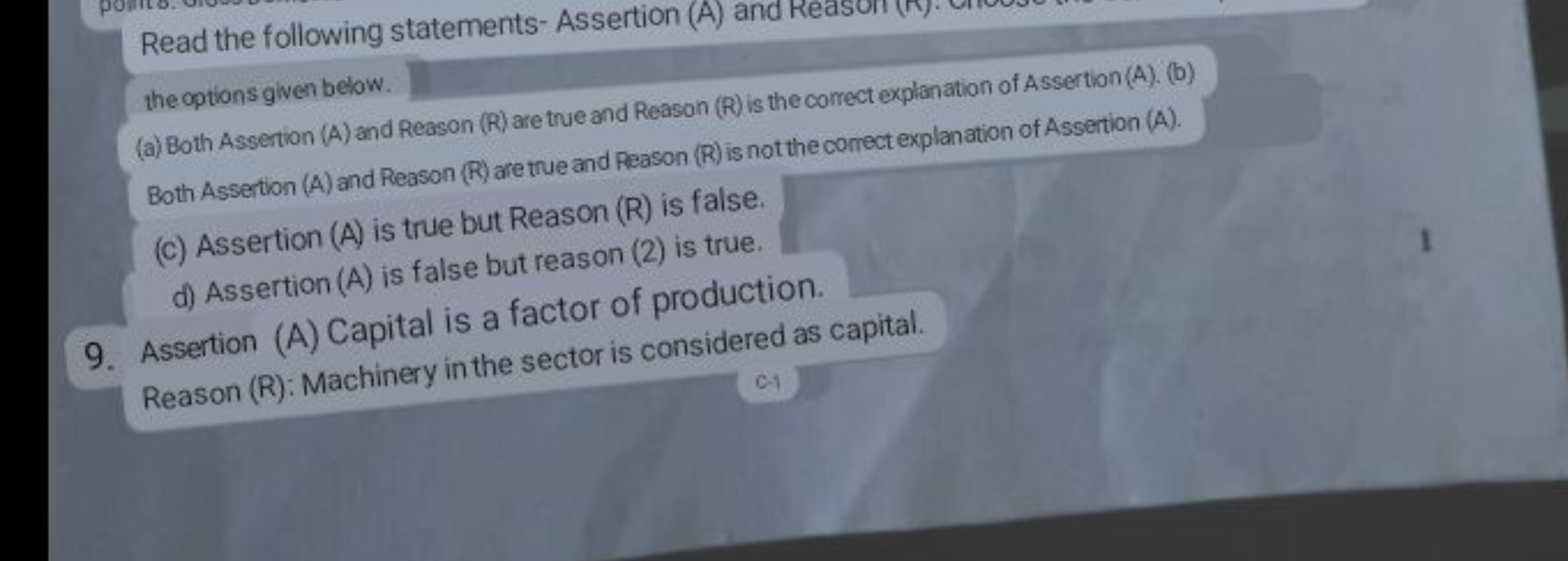 Read the following statements- Assertion (A) and Reason
the options gi