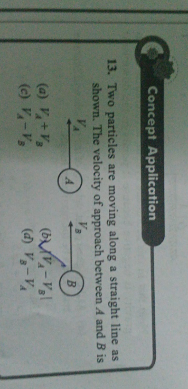 Concept Application
13. Two particles are moving along a straight line