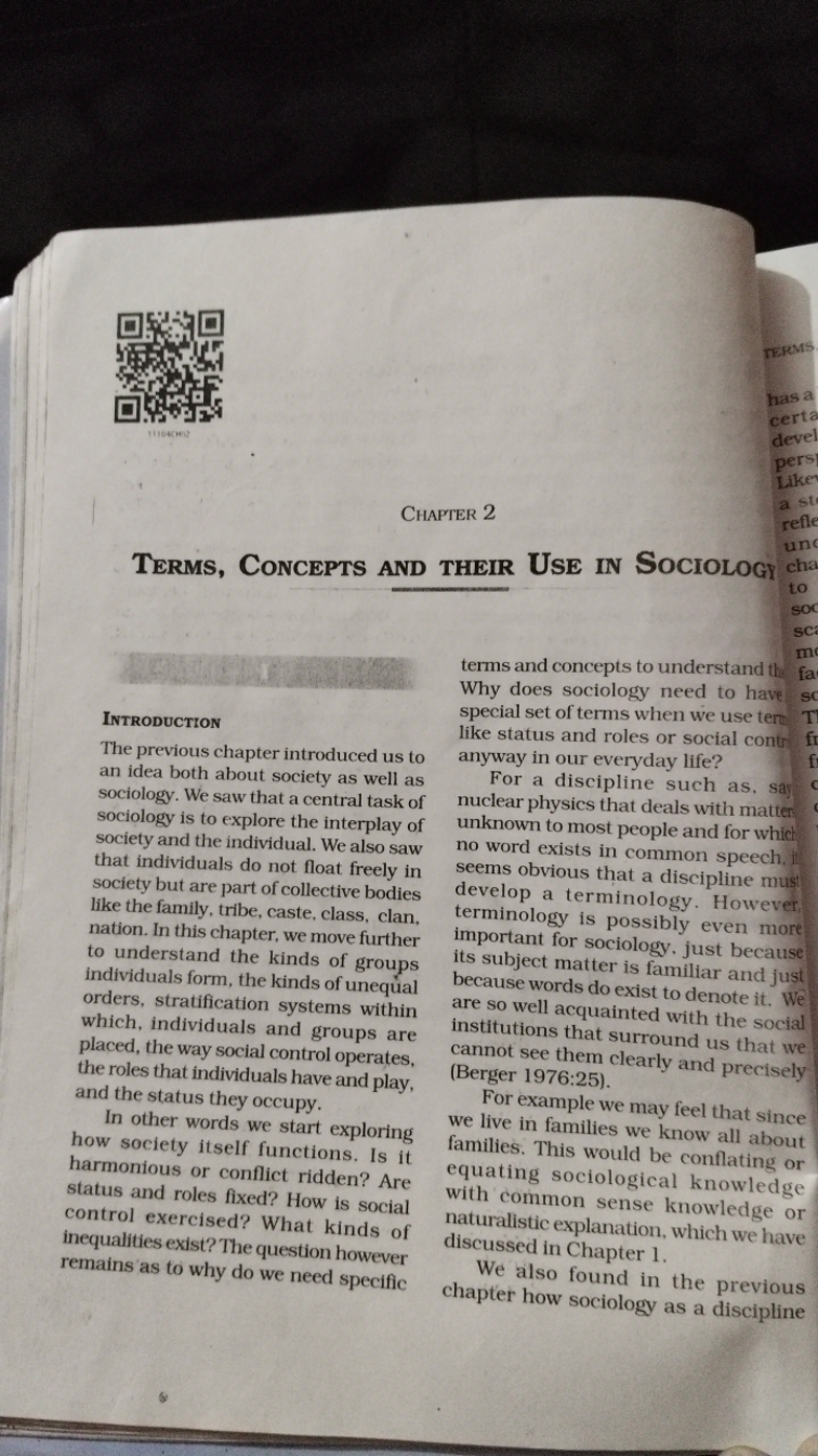 CHAPTER 2
Terms, Concepts and their Use in Sociologi
Introduction
The 