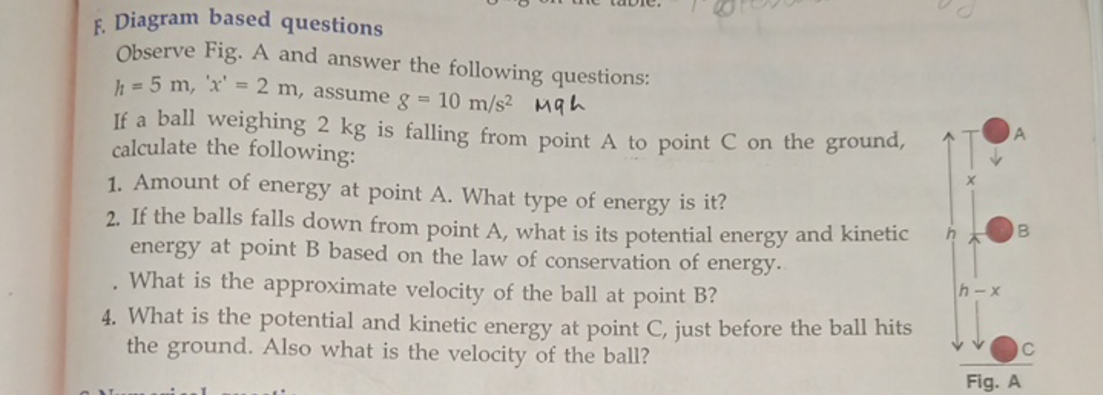 F. Diagram based questions

Observe Fig. A and answer the following qu