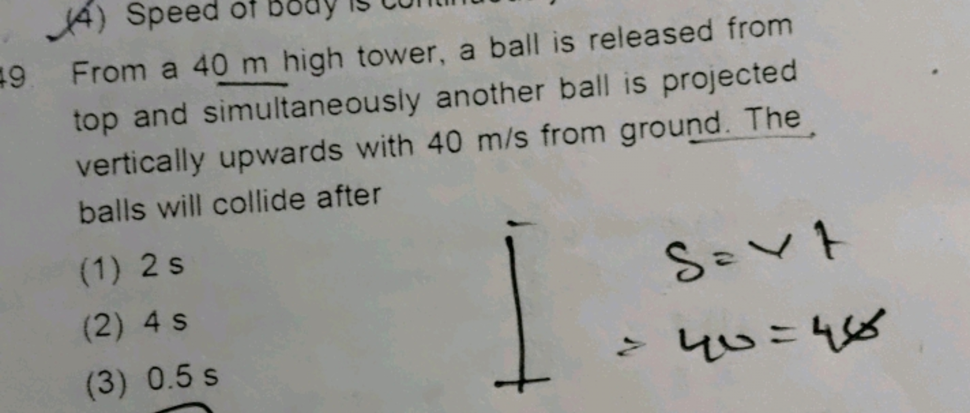 From a 40 m high tower, a ball is released from top and simultaneousiy