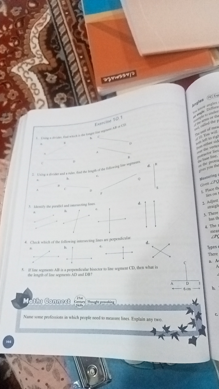 
repment AB of CO  
B
2. Using a divider and a nuler, find the length 