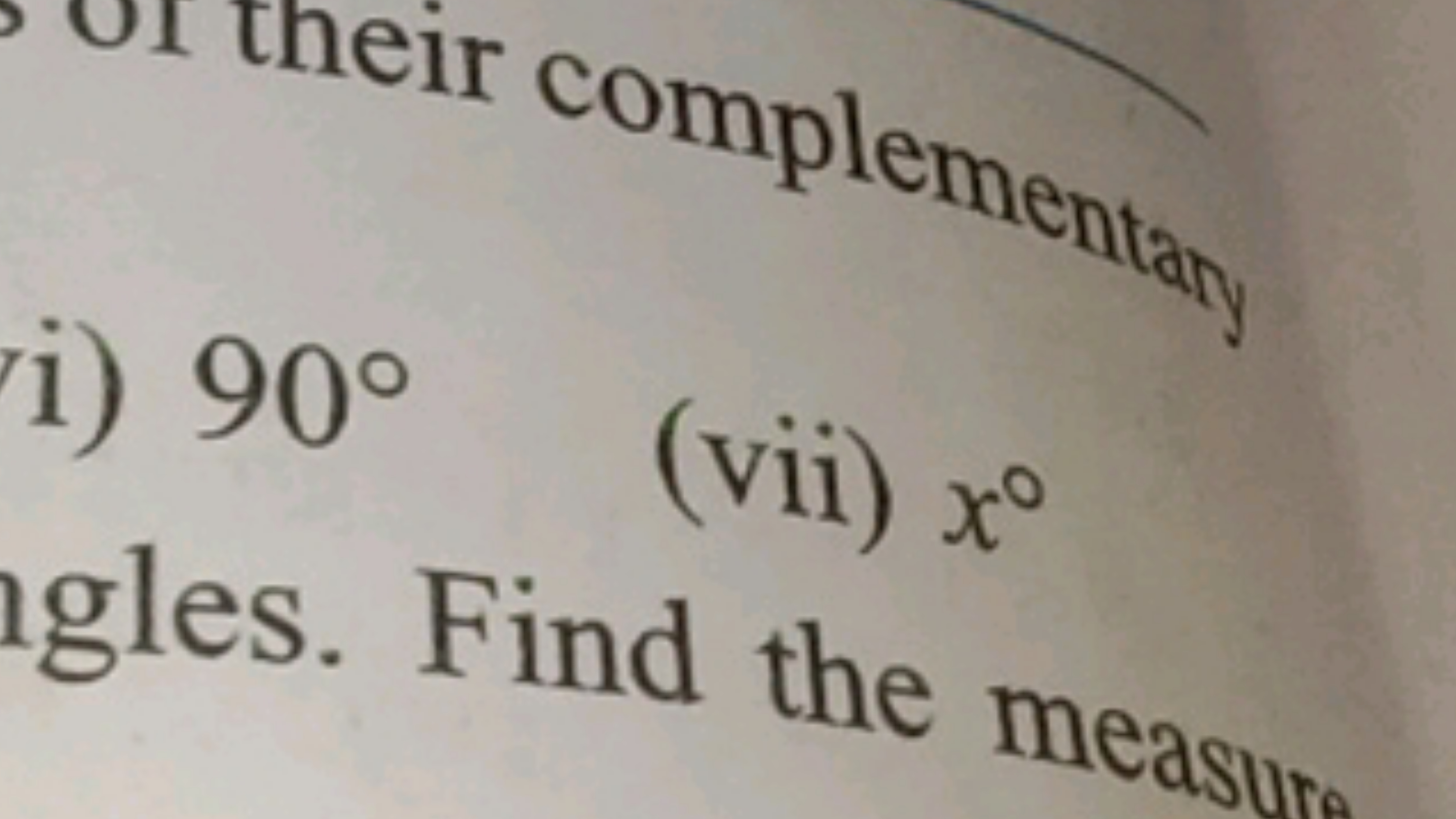 i) 90∘
(vii) x∘
gles. Find the measur