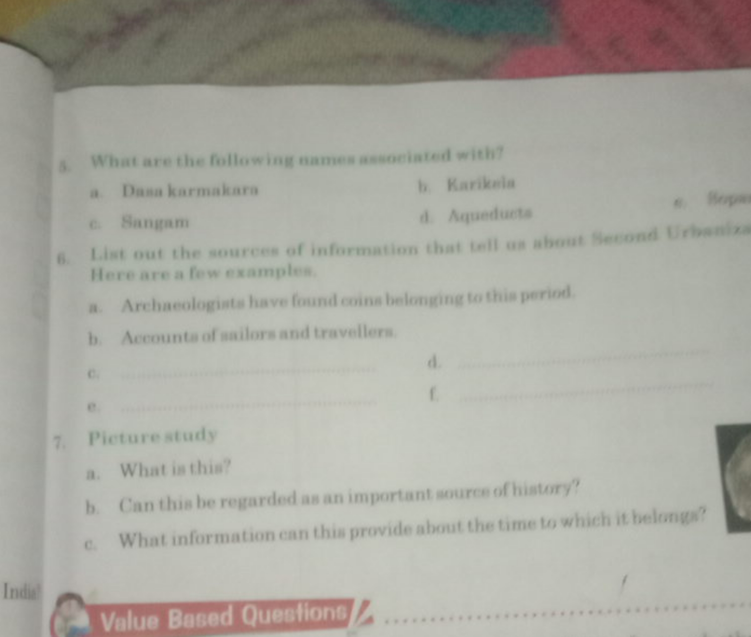 8. What are the following sames assoeiated with?
a. Dasa karmakara
b. 