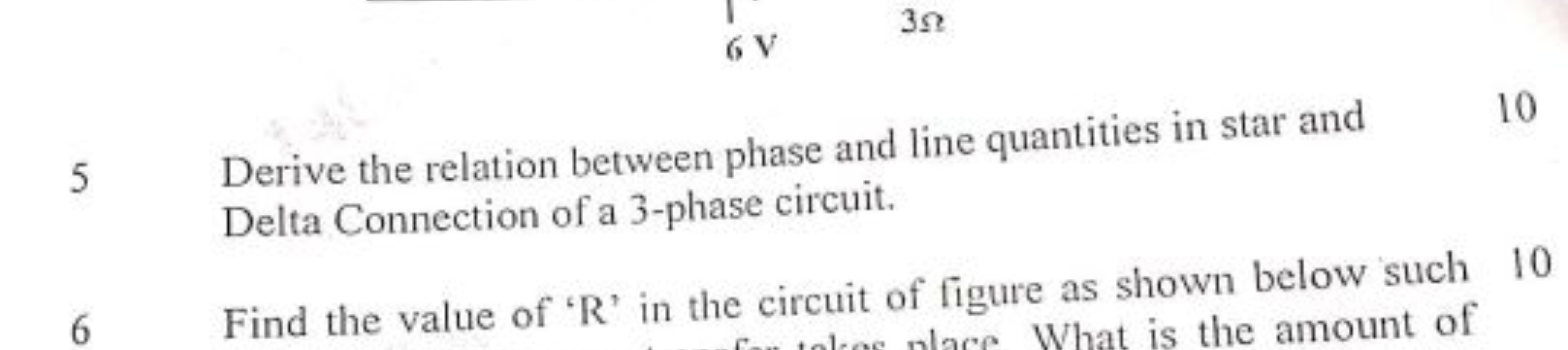 6 V3Ω
5 Derive the relation between phase and line quantities in star 