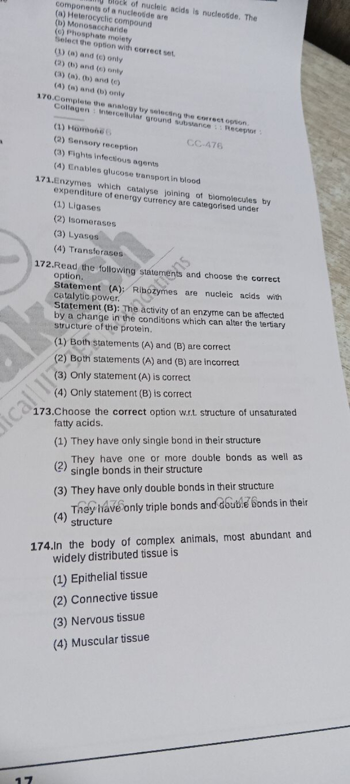 components of a n nucleic acids is nucleotide. The
(a) Heterocyclic co