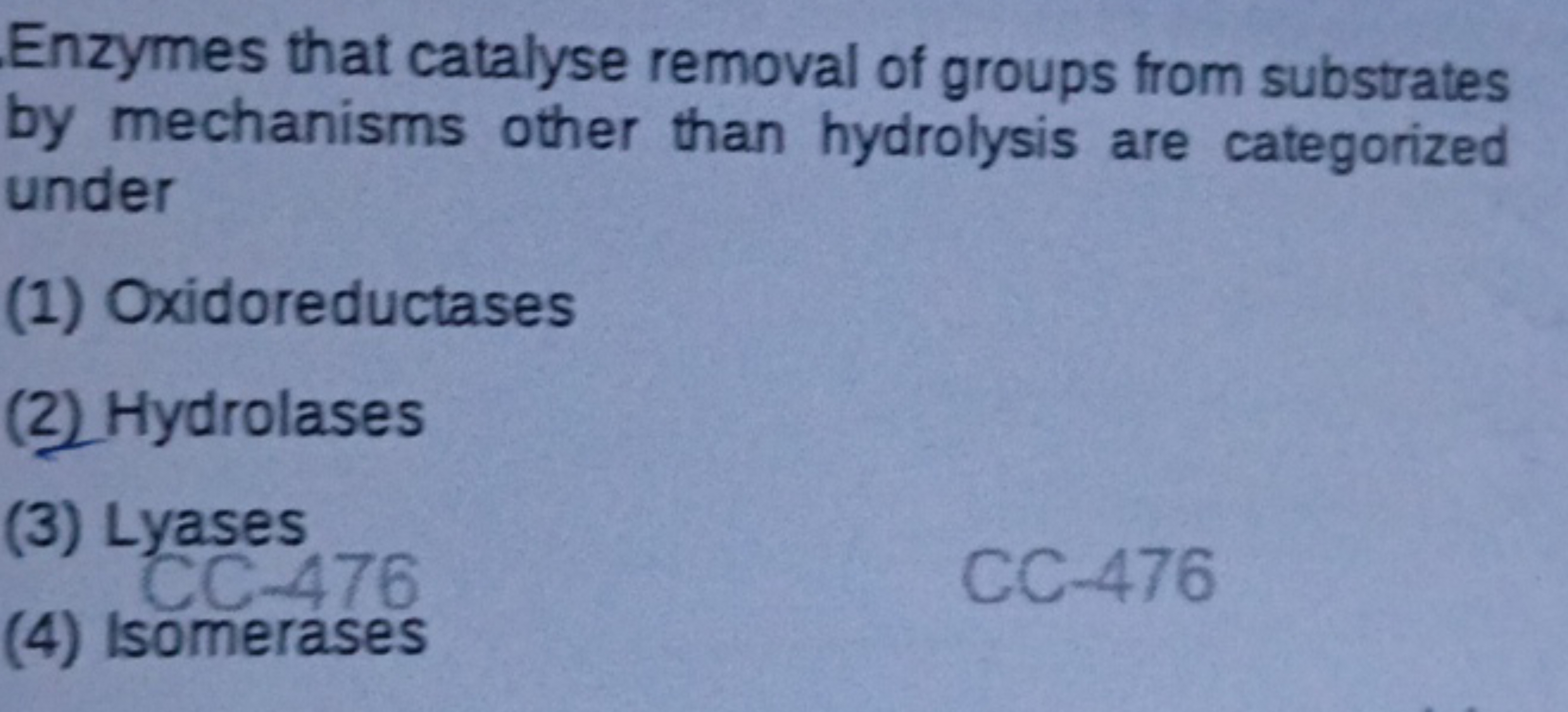 Enzymes that catalyse removal of groups from substrates by mechanisms 