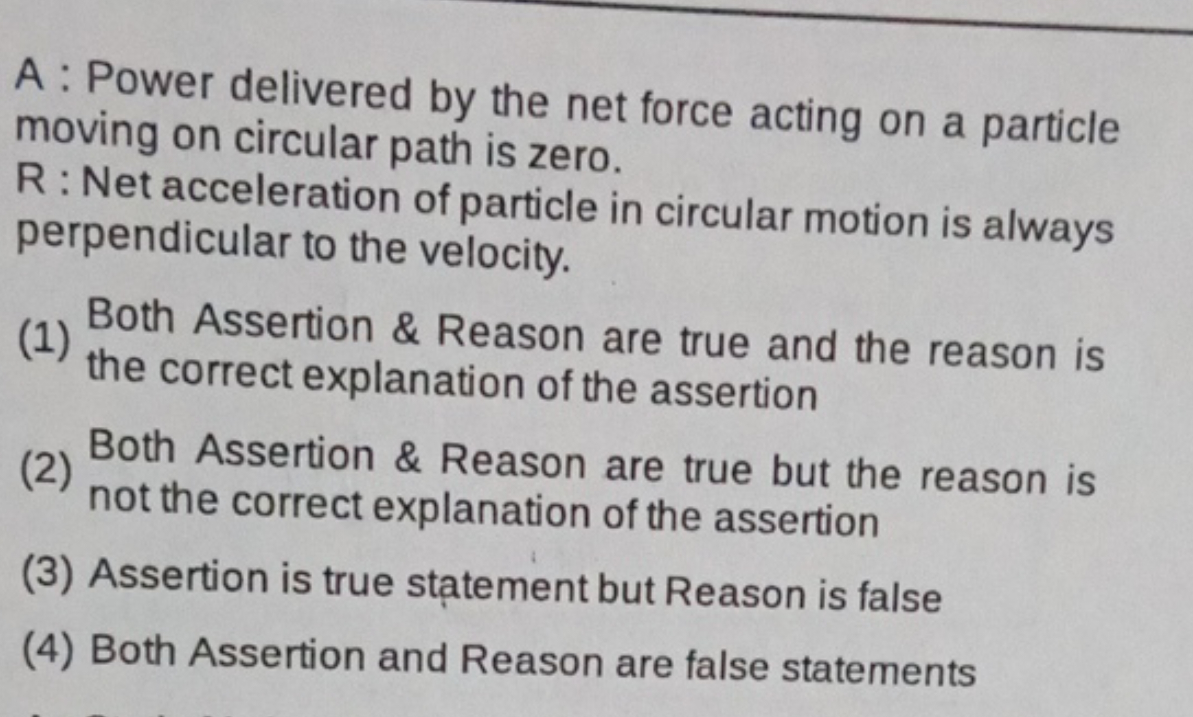 A : Power delivered by the net force acting on a particle moving on ci