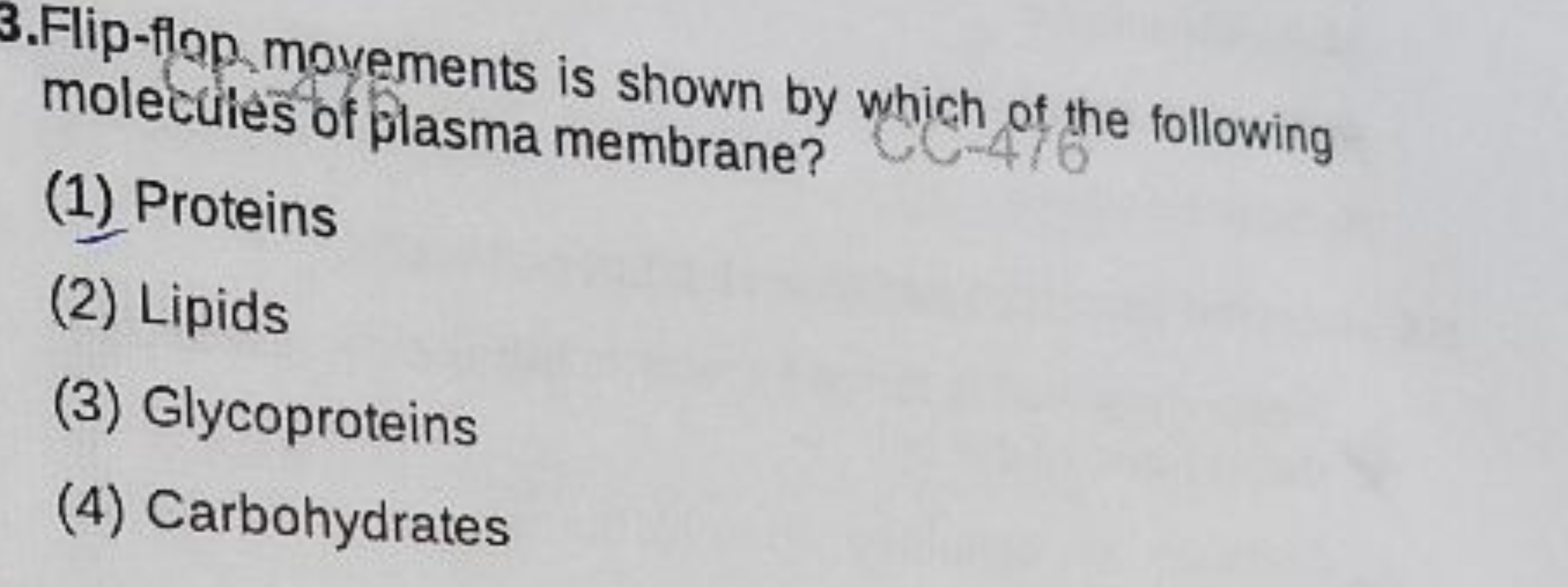 3. Flip-flop movements is shown by which of the following molecutes of