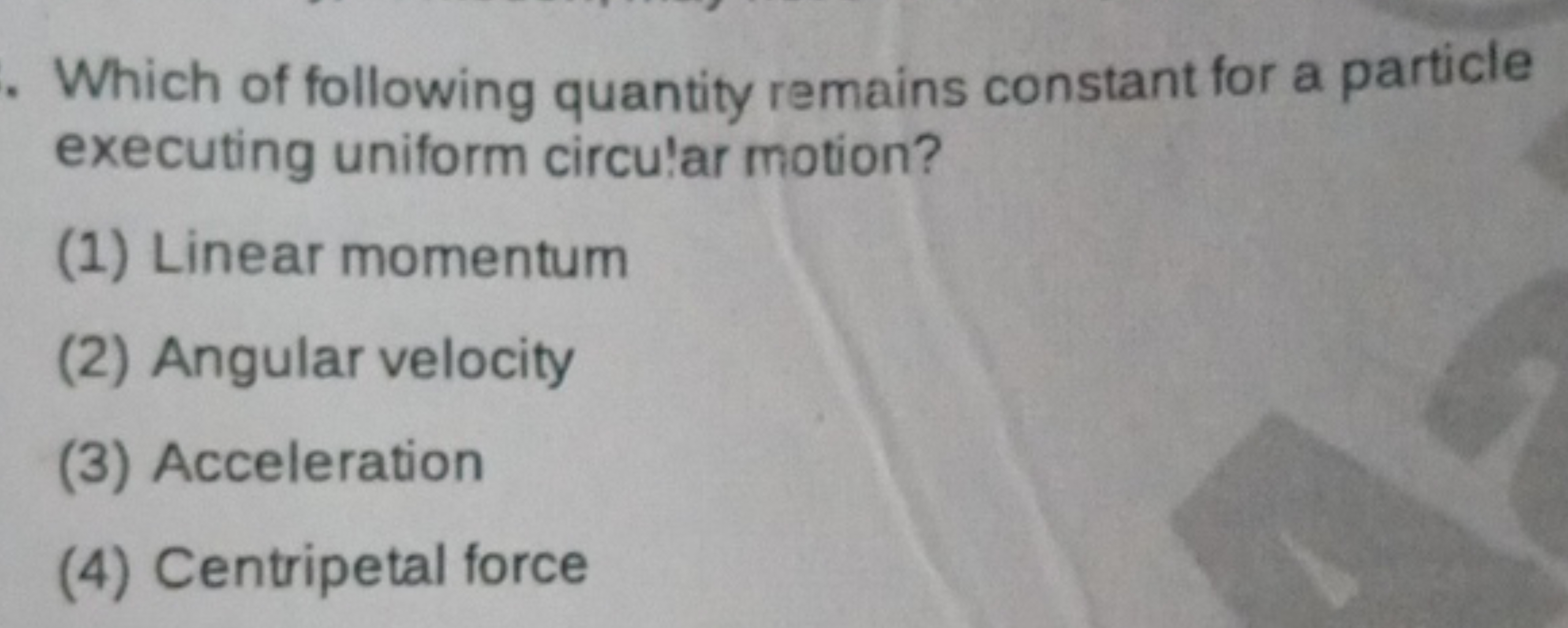 Which of following quantity remains constant for a particle executing 