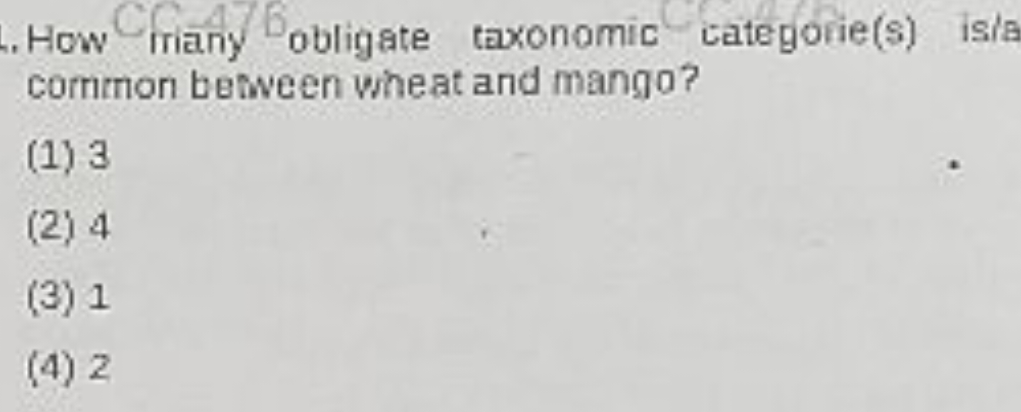 How Criany obligate taxonomic categorie(s) is/a common beween wheat an