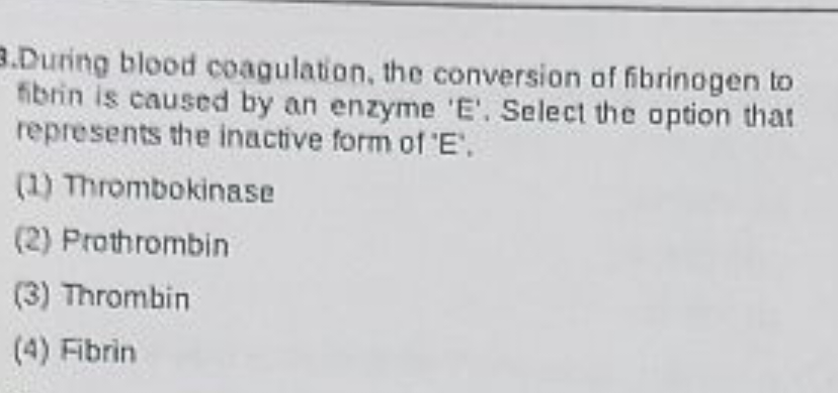 3. During blood coagulation, the conversion of fibrinogen to fibrin is