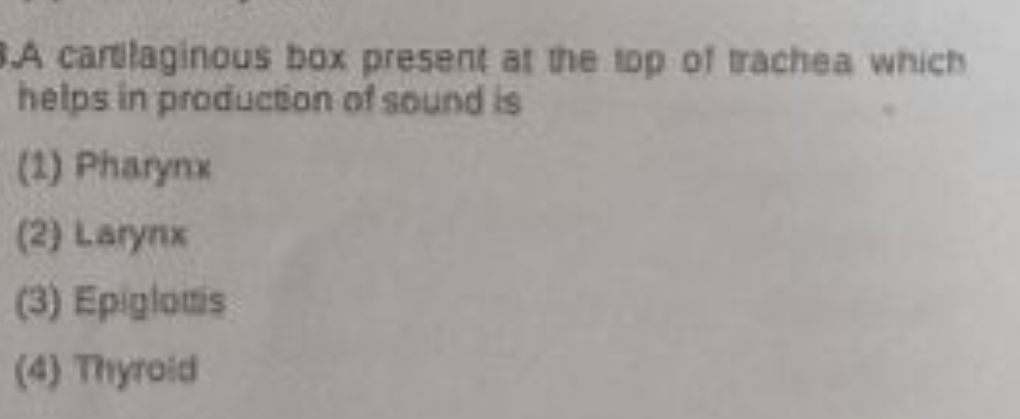 A cartlaginous box present at the top of trachea which helps in produc