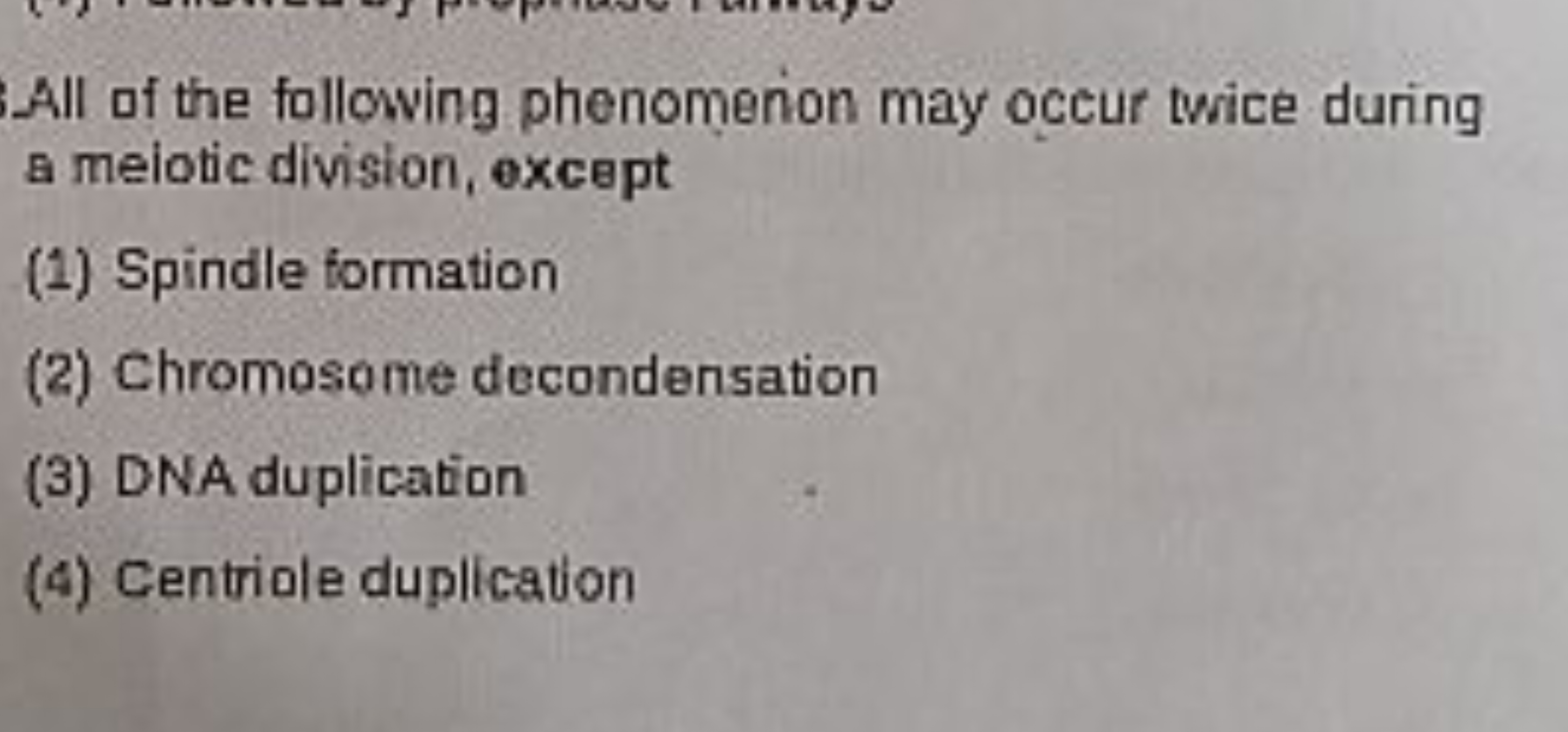 All of the following phenomenon may occur twice during a melotic divis