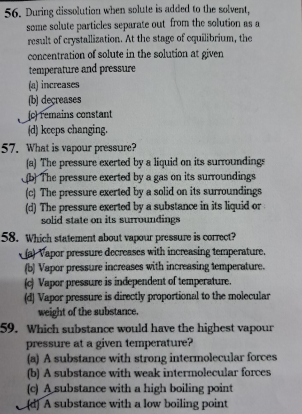 56. During dissolution when solute is added to the solvent, some solut