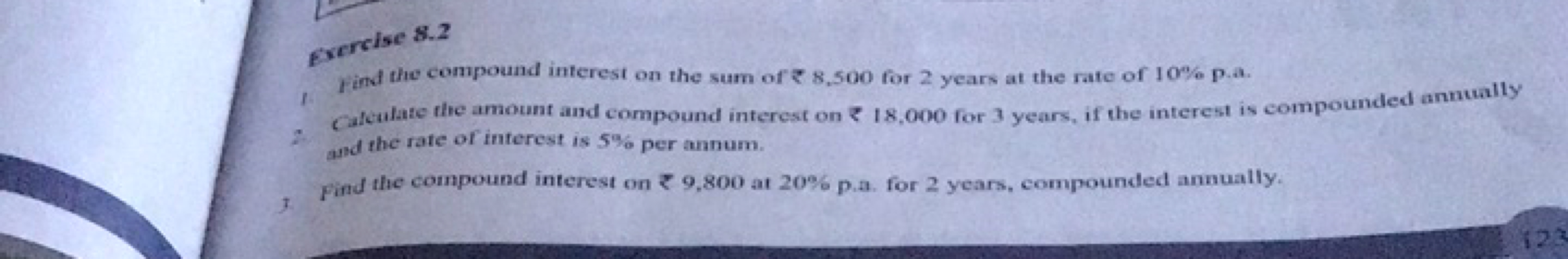 Find the compound interest on the sum of ₹ 8,500 for 2 years at the ra