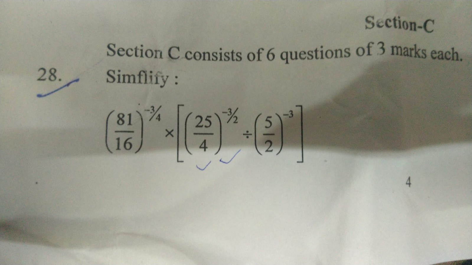 Section-C
Section C consists of 6 questions of 3 marks each.
28. Simfl