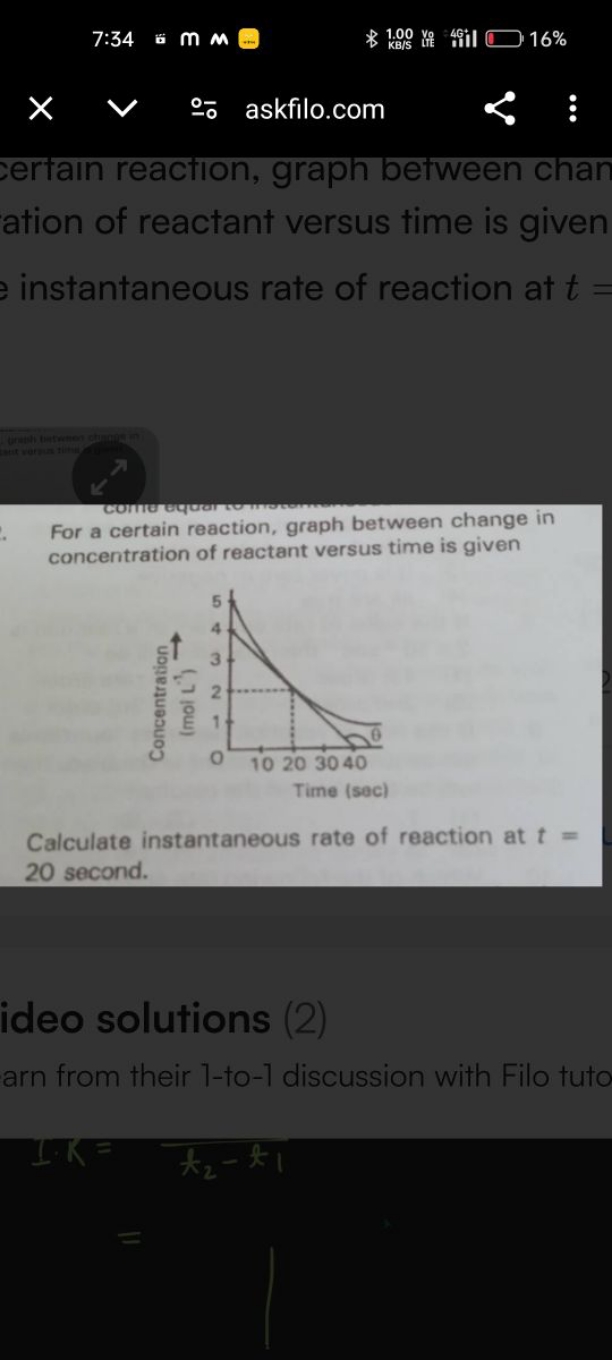  ¡- askfilo.com
ertain reaction, graph between chan ation of reactant 