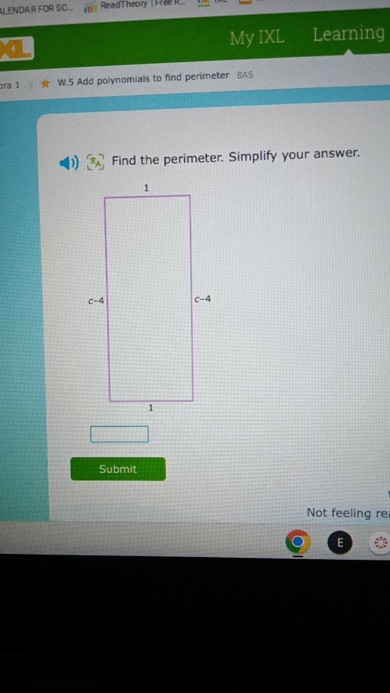 ALENDAR FOR SC
ReadTheory / free R.-
My IXL
Learning
ra 1
W. 5 Add pol