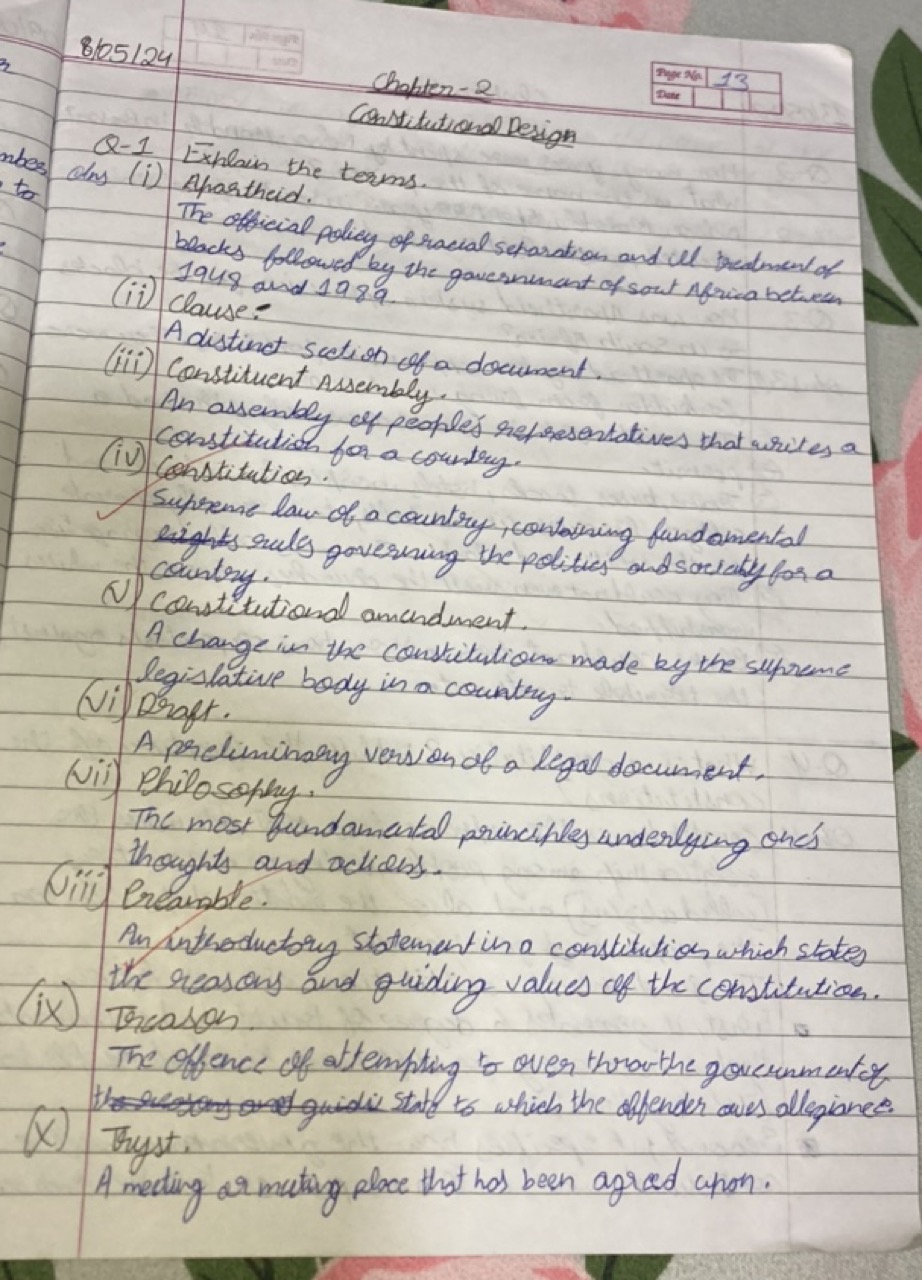 8/05124
chapter-2
Anger

Q-1 Explain the terms.
Constitutional Design
