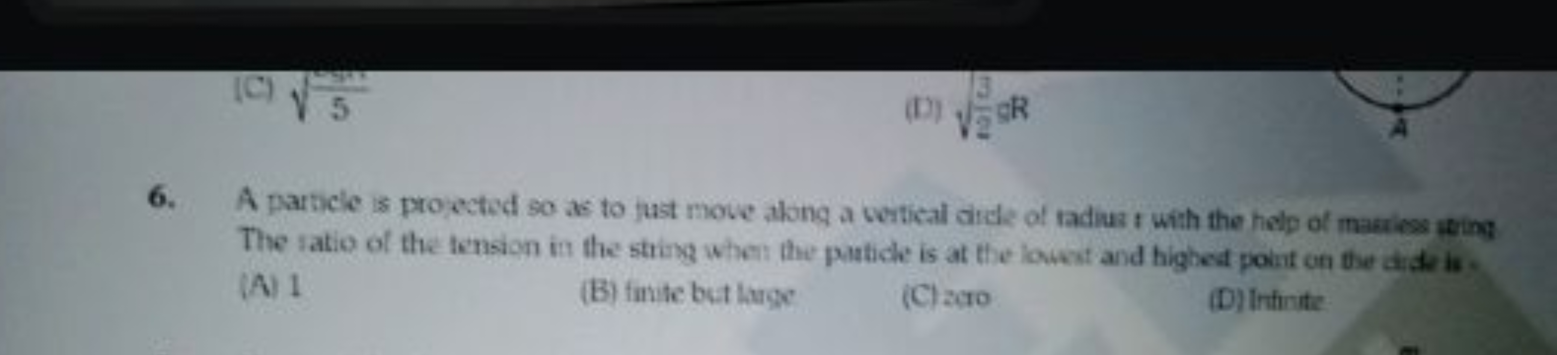 (C) 52​​
(D) 23​​gR
6. A particle is proected so as to just move along