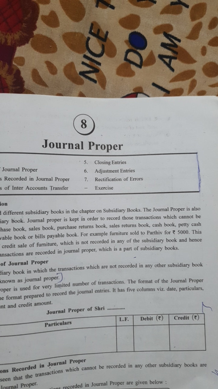 Journal Proper
s Recorded in Journal Proper
s of Inter Accounts Transf