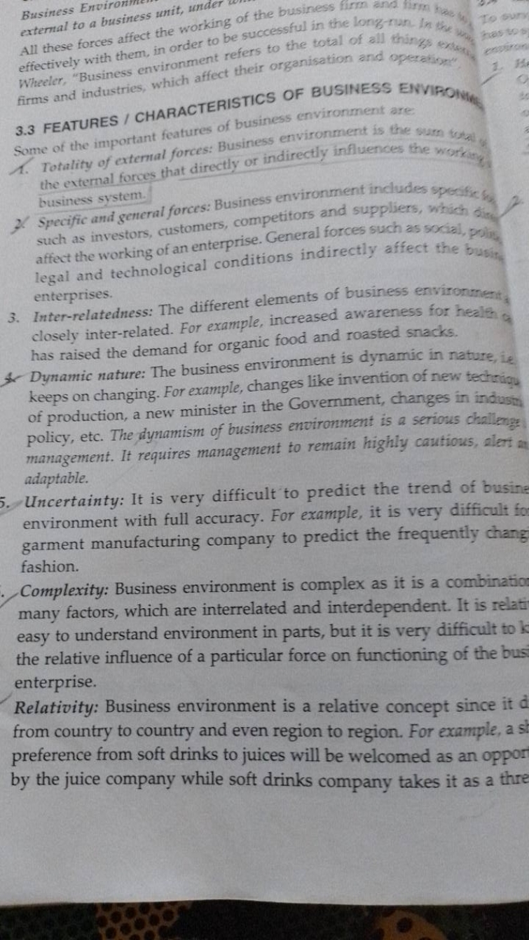 Business Environmen external to a business unit, All these forces affe