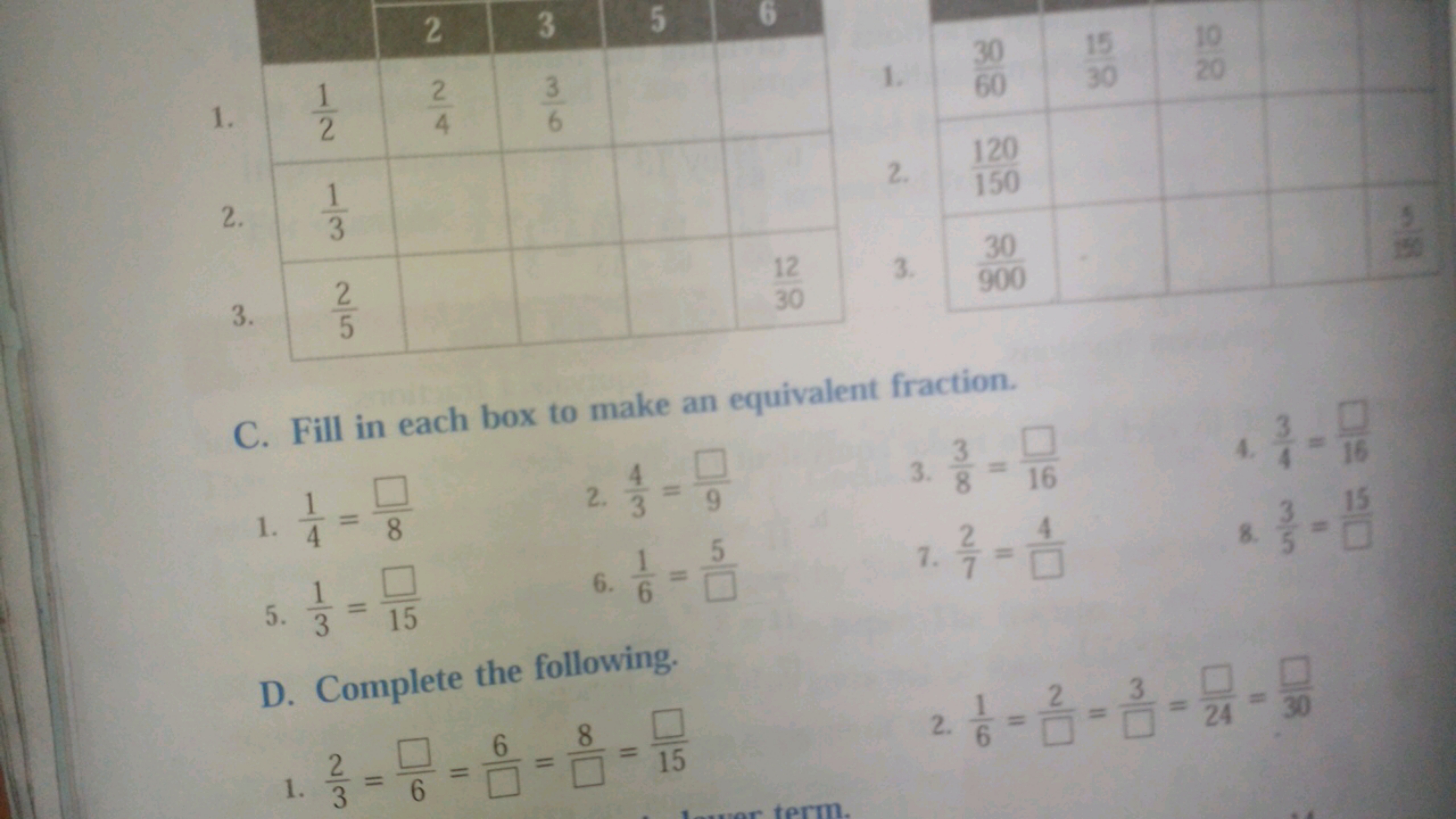 1.
23561.21​42​63​2.31​33.52​312
1.
2.
\begin{tabular}{l}
6030​ & 3015