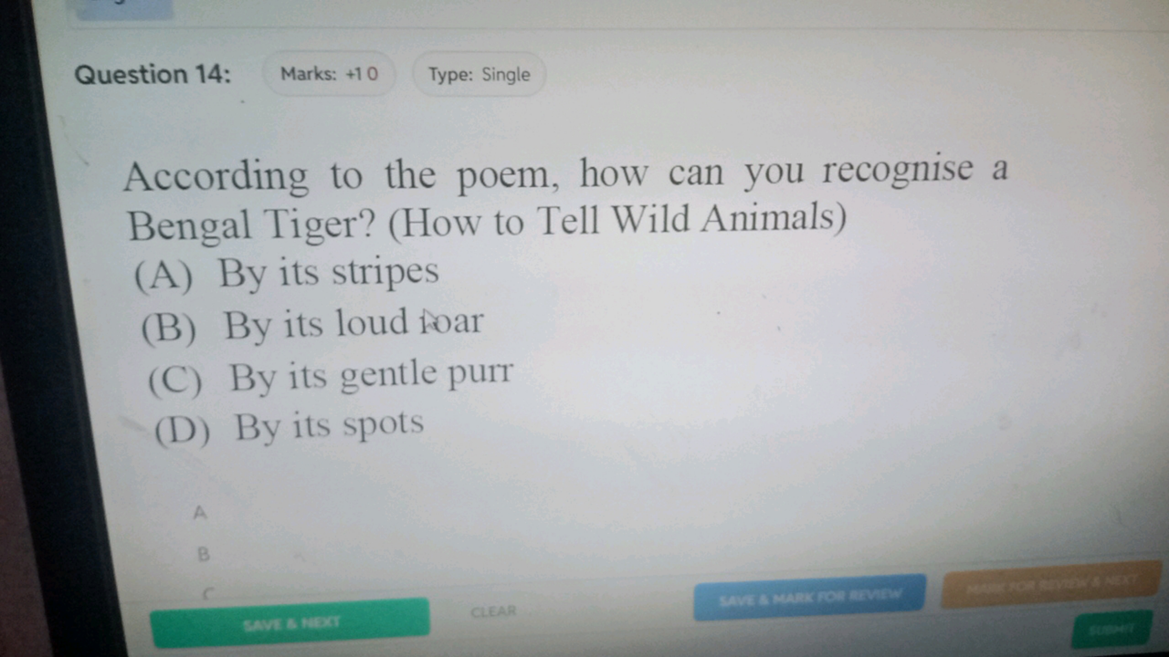 Question 14:
Marks: + 10
Type: Single

According to the poem, how can 