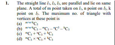 The straight line l1​,l2​,l3​, are parallel and lie on same plane. A t