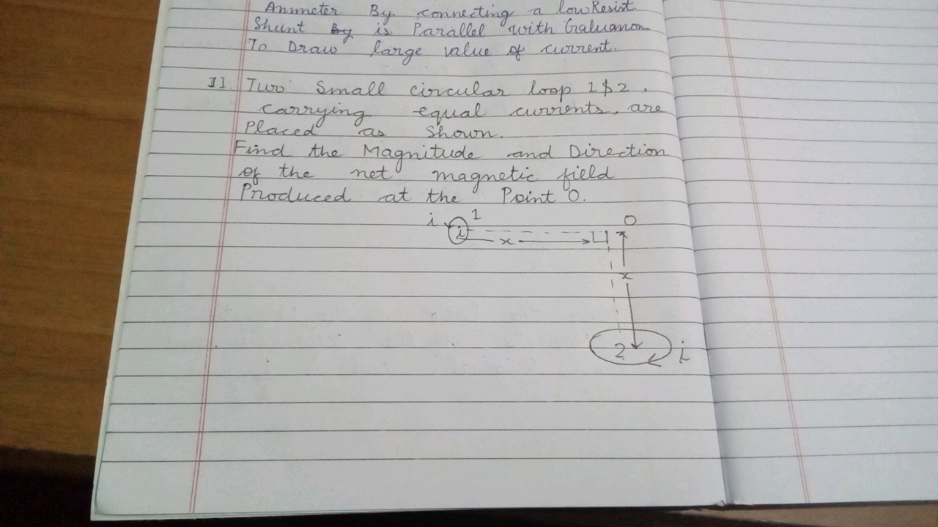 Ammeter By connecting a lowkesist. Shunt By is parallel with Galuanom 