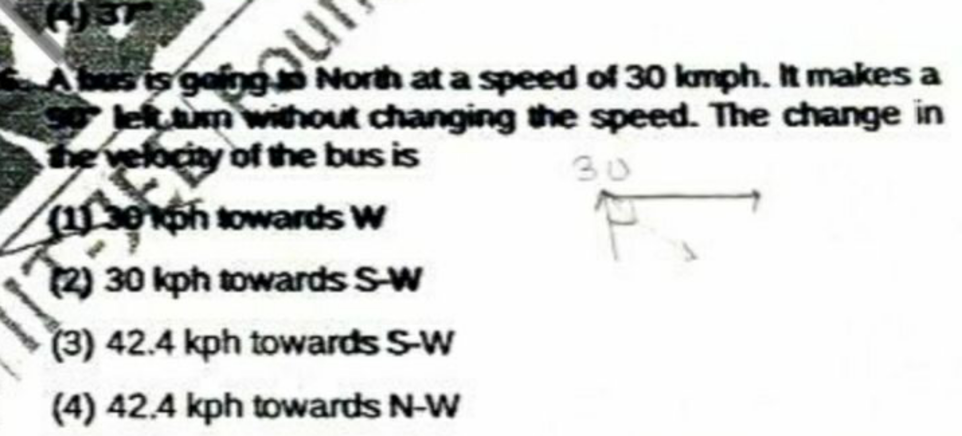 AHing goiggs North at a speed of 30 kmph . It makes a 9. letram withou