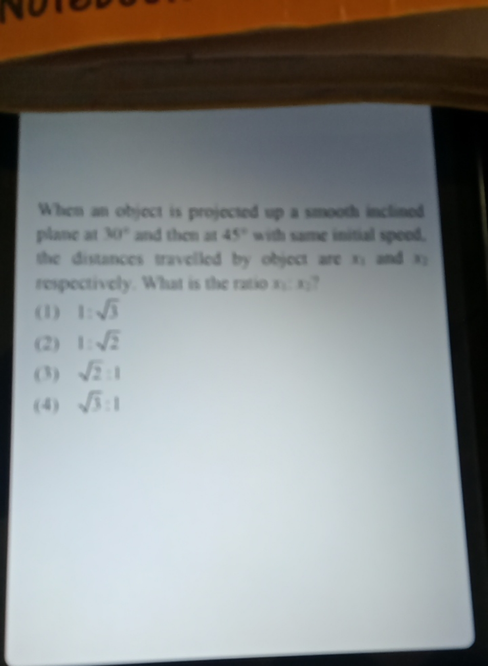 Whes an object is projected ep a smeoth inclised plane at 30∘ and then