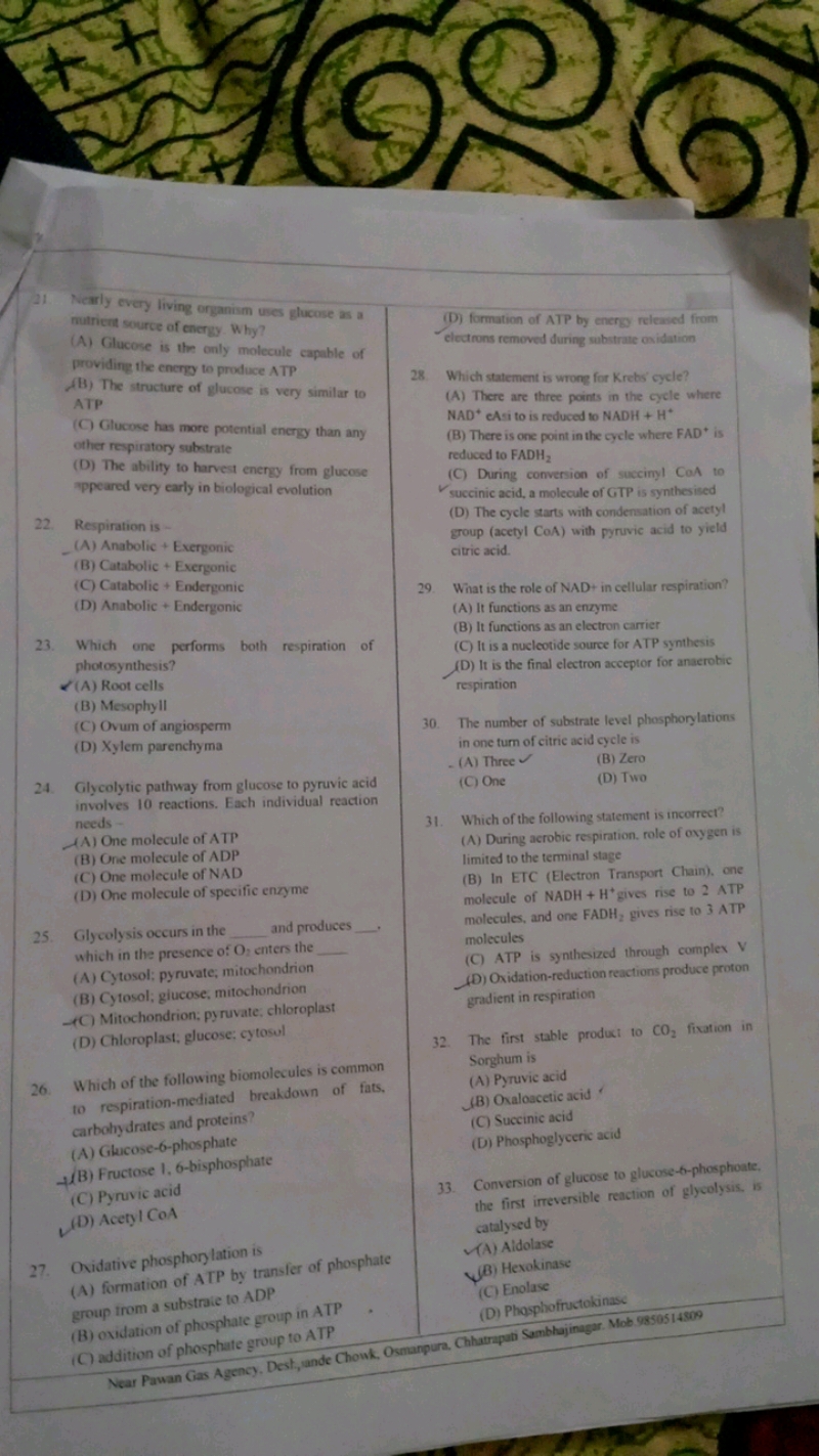 21. Nearly every living organism uses glucose as a mutrient source of 