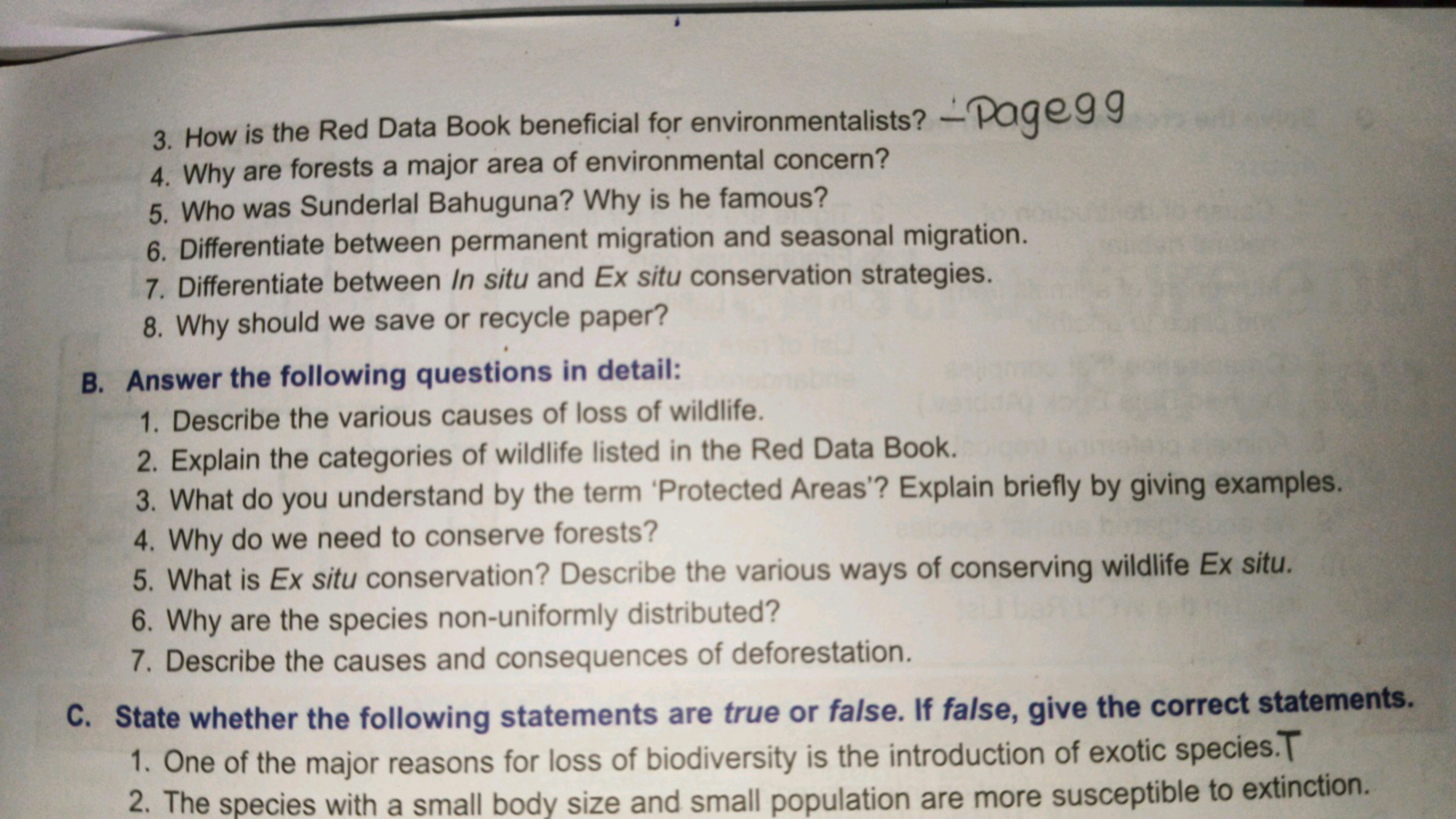 3. How is the Red Data Book beneficial for environmentalists? - Pageg 