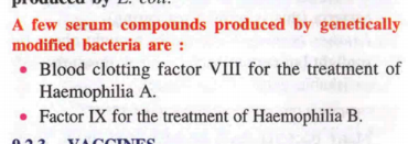 A few serum compounds produced by genetically modified bacteria are :
