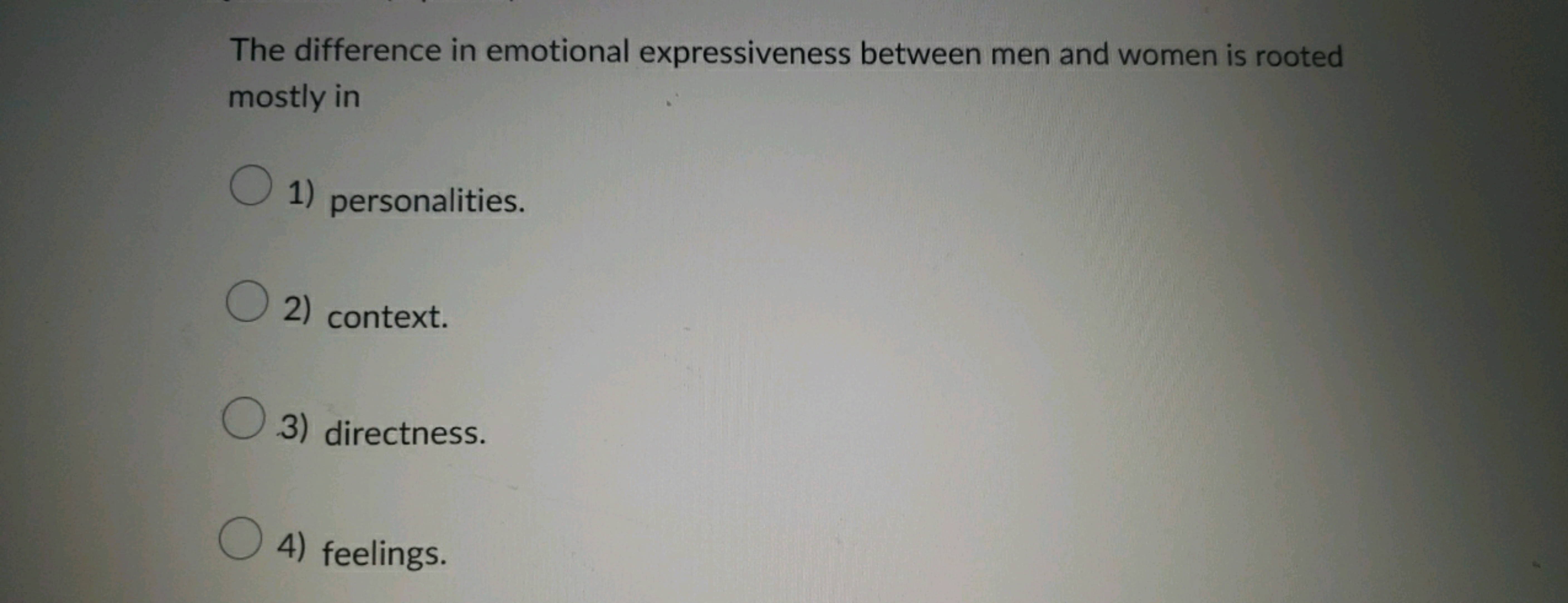 The difference in emotional expressiveness between men and women is ro