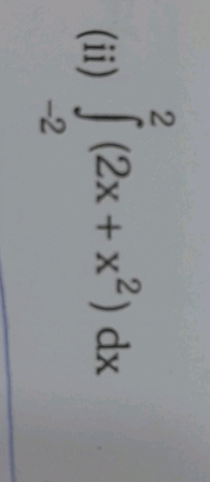 (ii) ∫−22​(2x+x2)dx