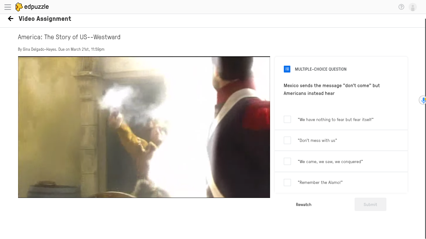 edpuzzleVideo AssignmentAmerica: The Story of US--WestwardBy Gina De..