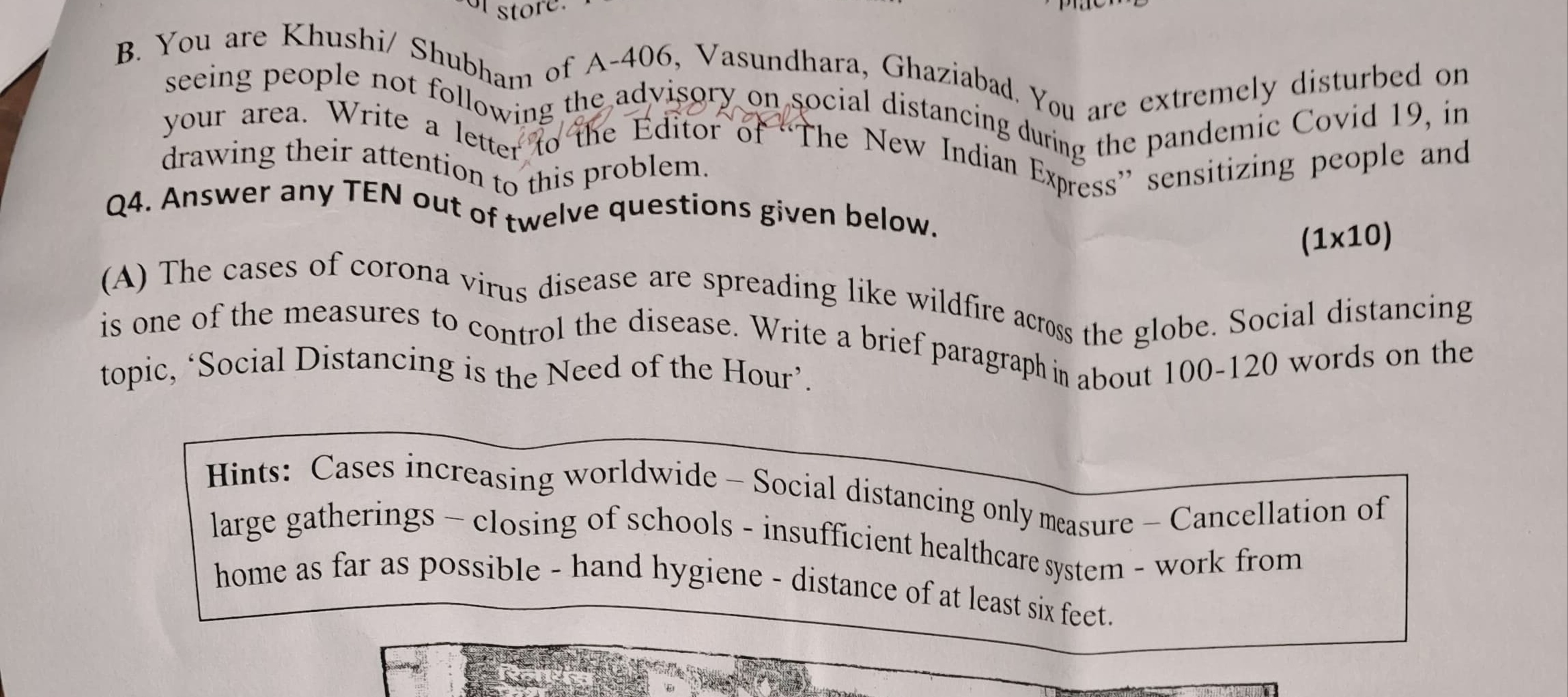 B. You are Khushi/ Shubham of A-406, Vasundhara, Ghaziabad, Y0u​ are e