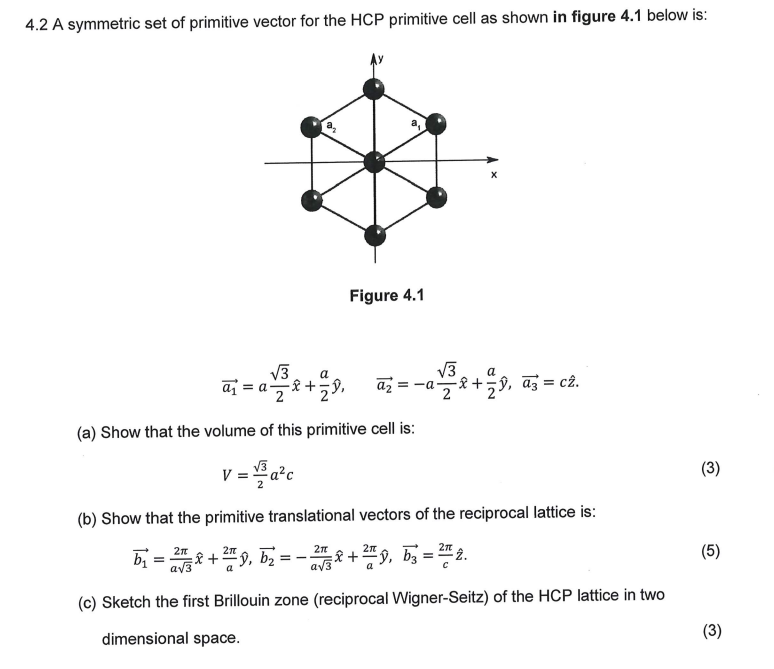 4.2 A symmetric set of primitive vector for the HCP primitive cell as sho..