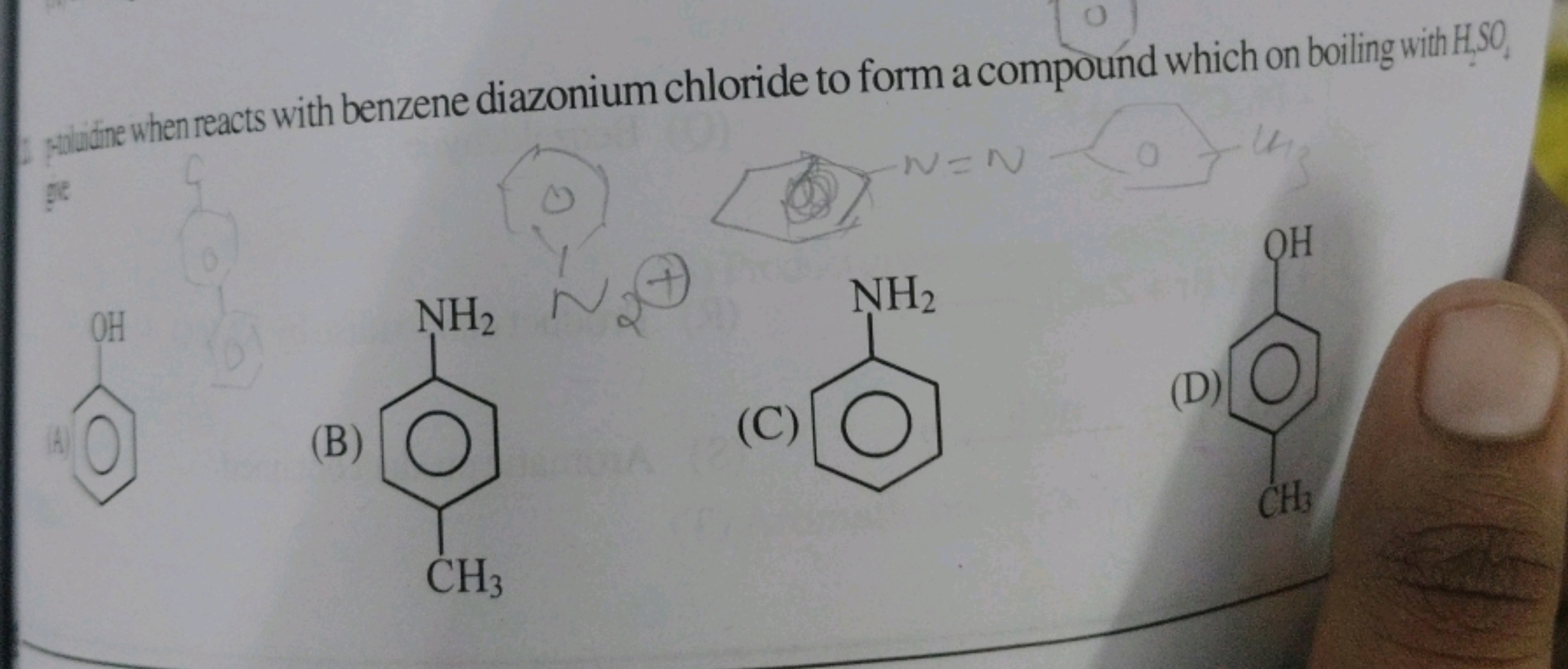 - widifre whenreacts with benzene diazonium chloride to form a compoun