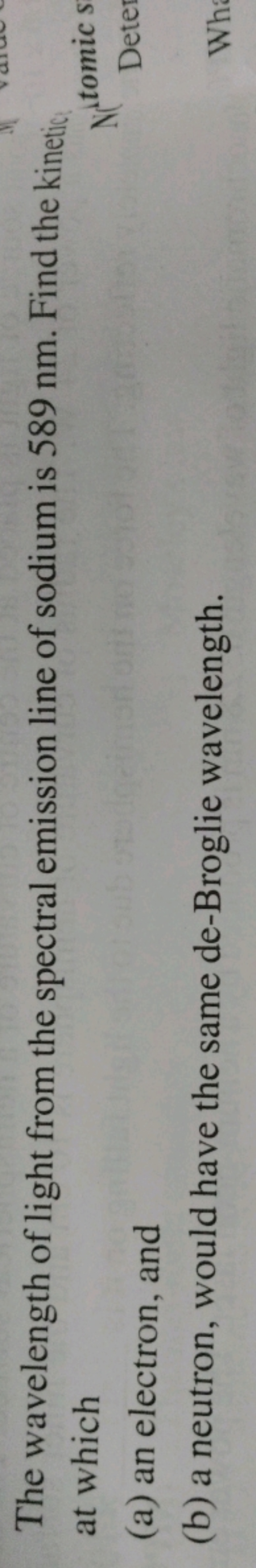 The wavelength of light from the spectral emission line of sodium is 5