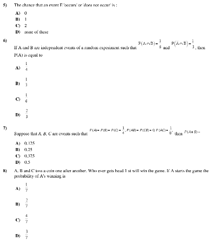  Suppose that A.C,C are cveats such that F(A)=P(B)=P(C)=41​,P(AB)=P(CB