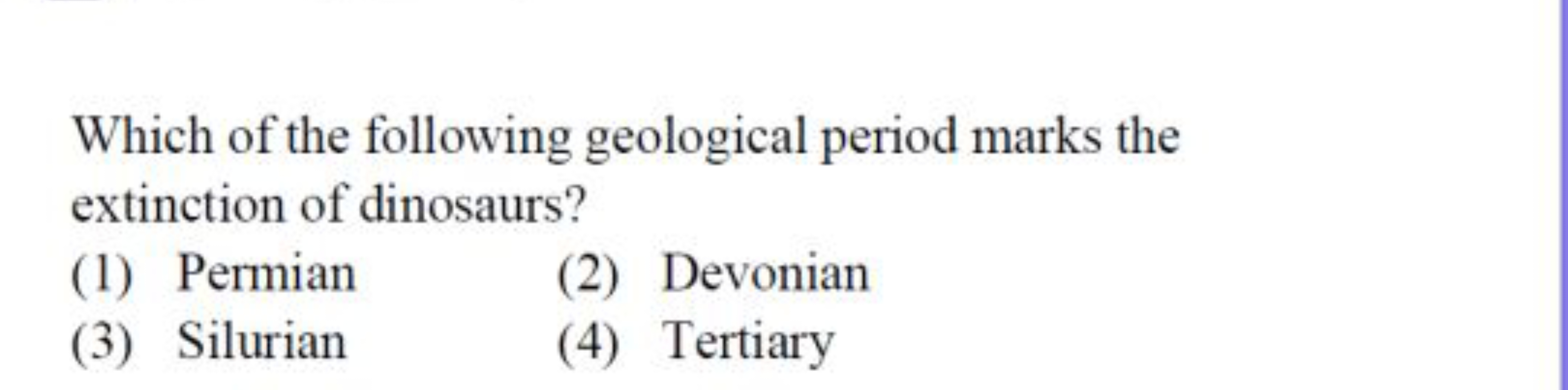 Which of the following geological period marks the extinction of dinos