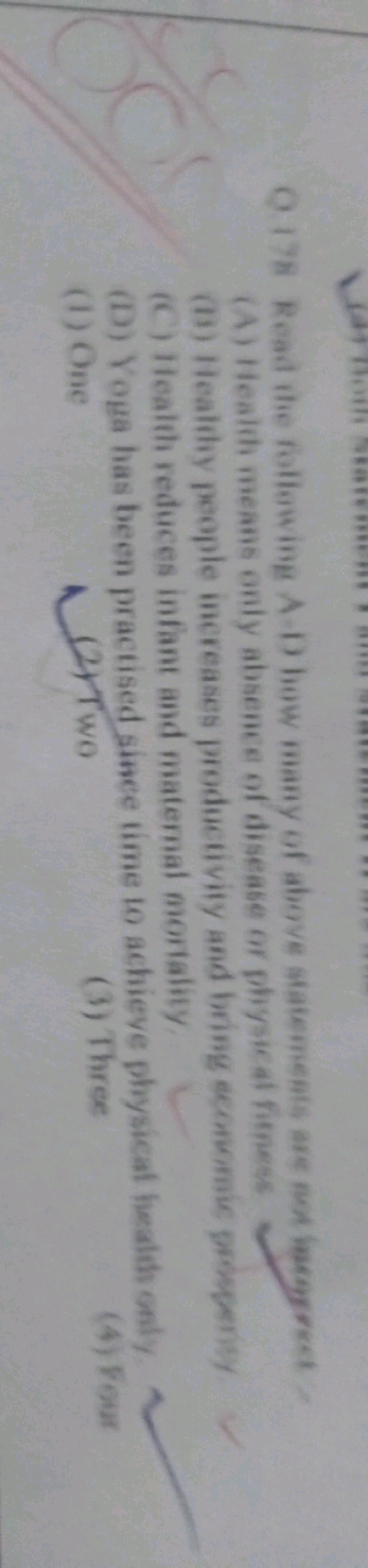 O178 Read the following A-D how many of above statements are not magye