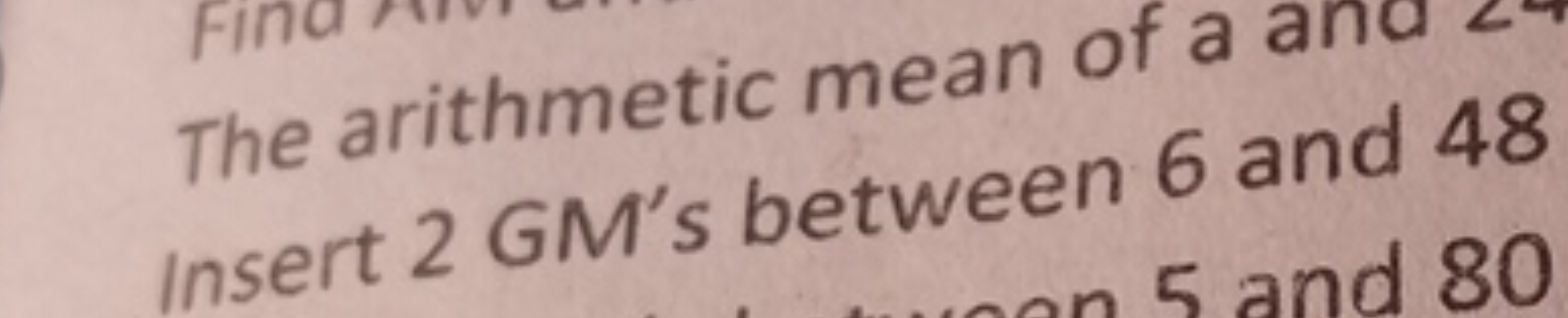The arithmetic mean of a Insert 2 GM's between 6 and 48
