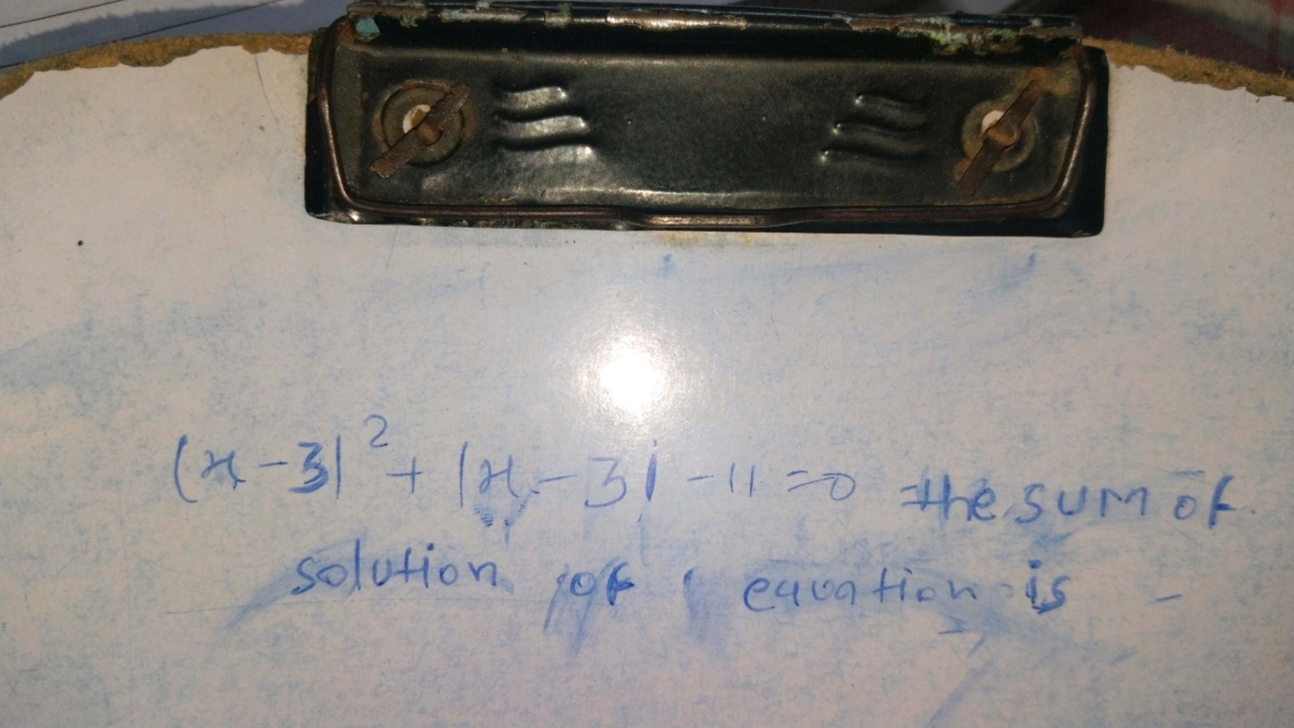 (x−3)2+∣x−3∣−11=0 the sum of solution of equation is